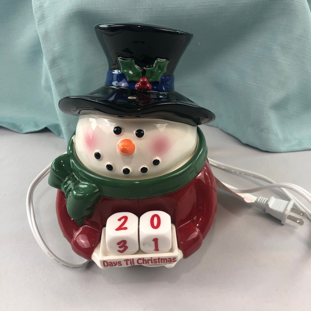 Scentsy Retired Snowman Countdown Electric Wax Warmer Christmas Holiday Decor